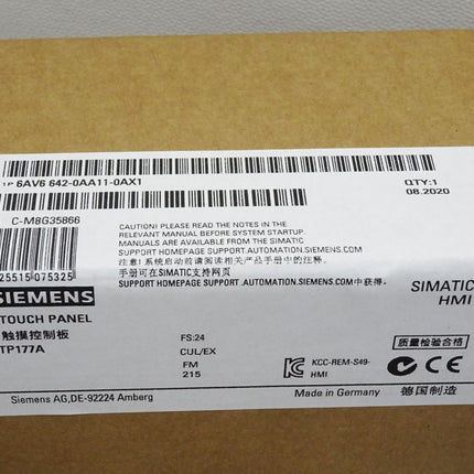 Siemens TP177A Touch Panel 6AV6642-0AA11-0AX1 6AV6 642-0AA11-0AX1 / Neu OVP versiegelt