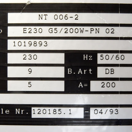 Benning Tebechop NT006-2 E230 G5/200W-PN 02