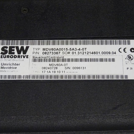 SEW Eurodrive MDV60A0015-5A3-4-0T Frequenzumrichter MDX60A0015-5A3-4-00