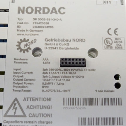 Nordac Frequenzumrichter SK500E-551-340-A 5.5kW