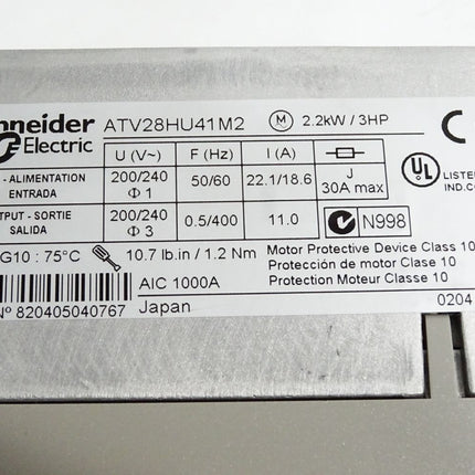 Schneider Electric ATV28HU41M2 2.2kW speed drive