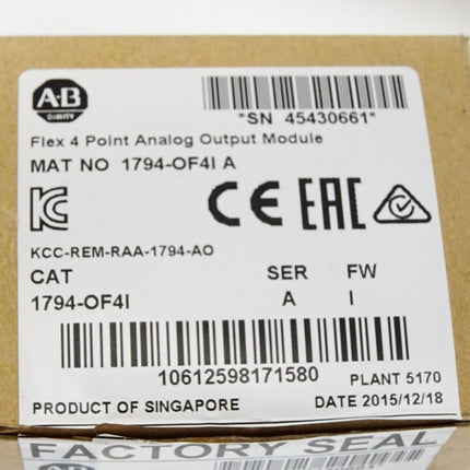 Allen Bradley Flex 4 Point Analog Output Module 1794-OF4I / Neu OVP