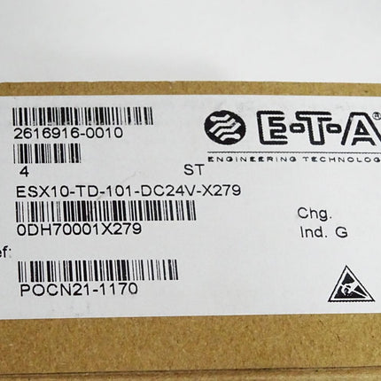 ETA E-T-A 0DH70001X279 ESX10-TD-101-DC24V-X279 Elektronischer Überstromschutz / Inhalt:4 Stück / Neu OVP