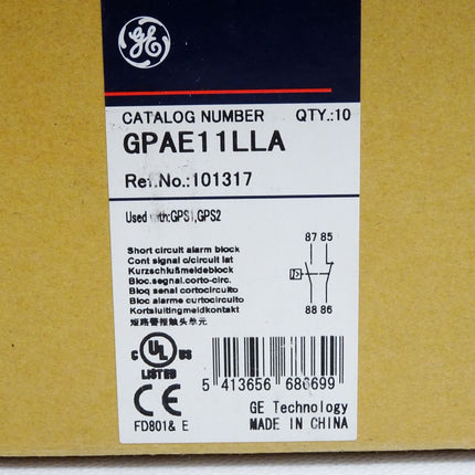 GE General Electric GPAE11LLA 101317 Kurzschlußmeldeblock / Inhalt : 10 Stück / Neu OVP