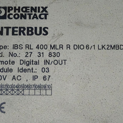 Phoenix Contact INTERBUS 2731830 / IBS RL 400 MLR R DIO 6/1 LK2MBD / Modul-Ident: 03