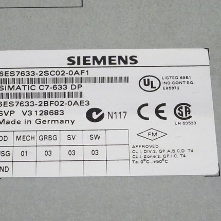 Siemens Simatic C7-633 DP / 6ES7633-2SC02-0AF1/ 6ES 7633-2SC02-0AF1 Rückschale