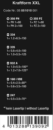 Wera 05051010001 Kraftform XXL Schraubendreher Set 12-teilig