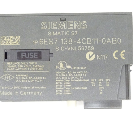 Siemens 6ES7138-4CB11-0AB0 Simatic S7 6ES7 138-4CB11-0AB0