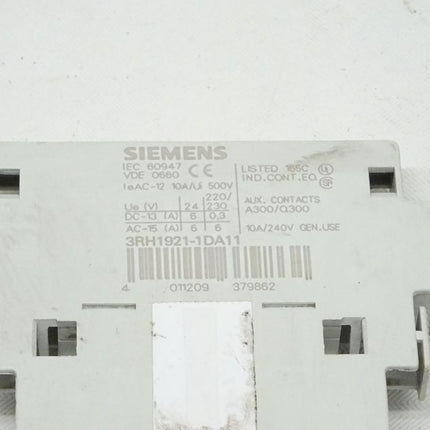 Siemens Hilfsschalterblock 3RH1921-1DA11 / 3RH1 921-1DA11