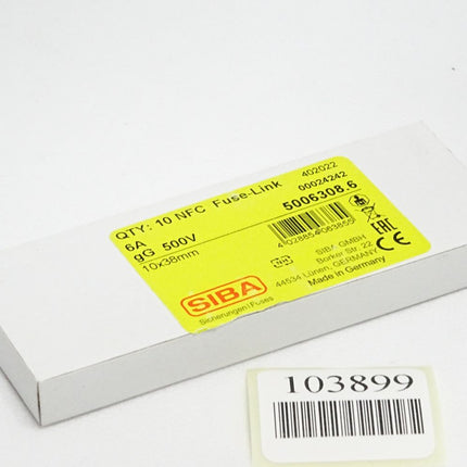 SIBA Sicherungen 5006308.6 / Inhalt : 10 Stück / NFC Fuse Link 6A gG 500V / Neu OVP