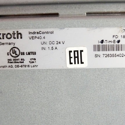 Rexroth IndraControl V VEP40.4 VEP40.4 Touch Screen 12" Control Panel