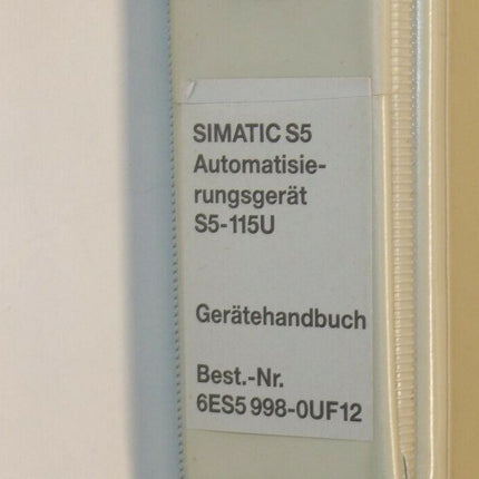 Siemens Simatic S5 Gerätehandbuch 6ES5998-OUF12 / 6ES5 998-OUF12