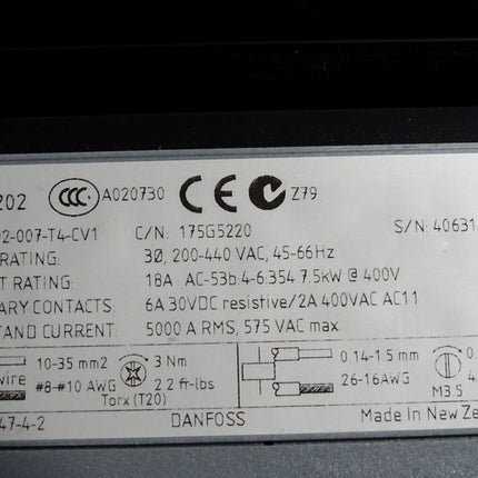 Danfoss Compact Starter MCD 202 MCD202 MCD202-007-T4-CV1 175G5220