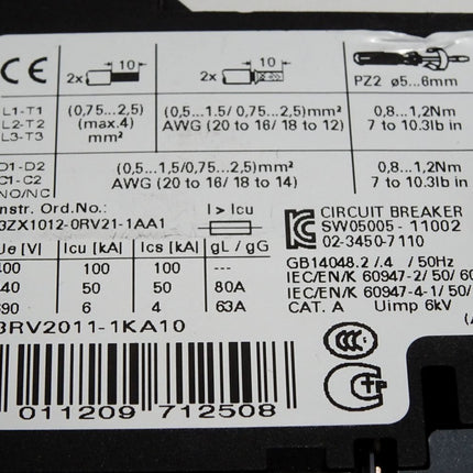 Siemens 3RV2011-1KA10 Leistungsschalter - Maranos.de