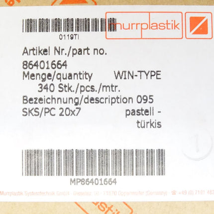 Murrplastik 86401664 095SKS/PC20x7 / Inhalt : 340 Stück / Neu OVP