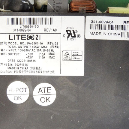 Liteon LIT0935013G 341-0029-04 PA-2461-1A Power Supply 465W