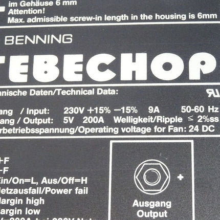 Benning Tebechop NT006-2 E230 G5/200W-PN 02