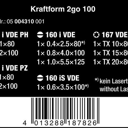 Wera 05004310001 Schraubendreher-Satz Kraftform 2go 100 VDE, rot 11-teilig,