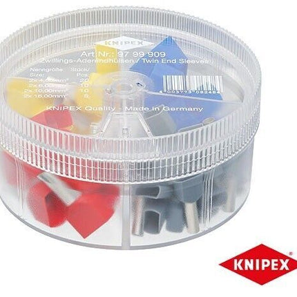 Knipex 97 99 909 Aderendhülsen-Sortiment Vollisoliert Grau, Rot, Blau, Gelb 45St.