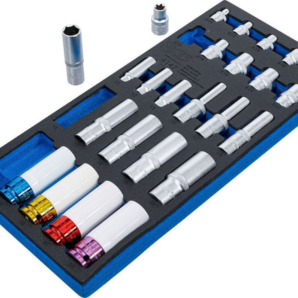 BGS 4147 Werkstattwageneinlage 1/3: Steckschlüssel-Einsätze | Sechskant