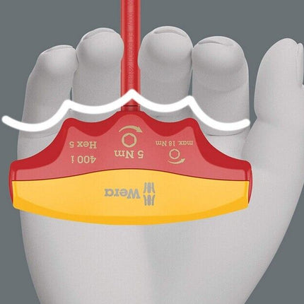 Wera 05004980001 400 i Hex VDE Quergriff Torque Indikator; SW 4; 5 Nm