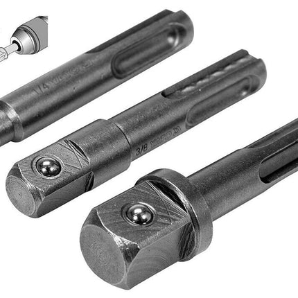 Yato YT-04686 STECKSCHLÜSSEL-ADAPTER SDS PLUS-SCHAFT 3TLG 1/2" 1/4" 3/8"