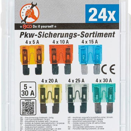 BGS 88154 PKW-Sicherungs-Sortiment | 24-tlg. Sicherungen