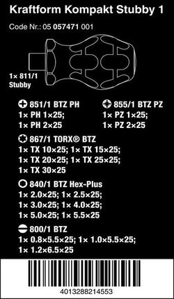 Wera 05057471001 Kraftform Kompakt Stubby 1