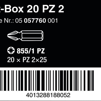 Wera 05057760001 Bit-Box 20 PZ 2 x 25 mm 20-teilig