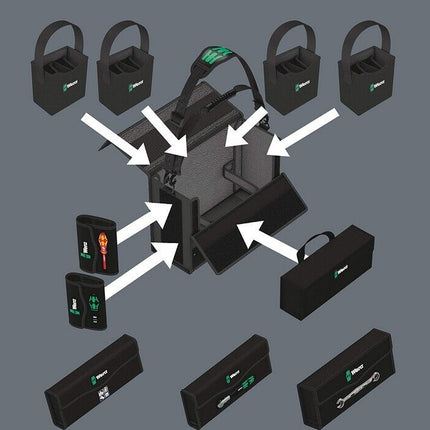 Wera 05004357001 2go 2 XL Tool Container Universal Werkzeugtasche unbestückt 330 x 455 x 170 mm