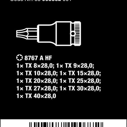 Wera 05003882001 Zyklop Bitnuss-Satz Innen-TORX 9tlg. Belt A3 1/4"