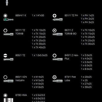 Wera Tool-Check Automotive 1 05200995001 Bit Sortiment 1/4 Nüsse 38 Teilig