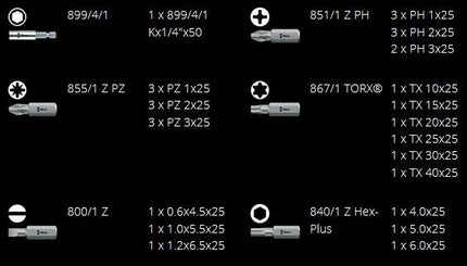 Wera 05057434001 Bit-Check 30 Metal 1 30-teiliges Set