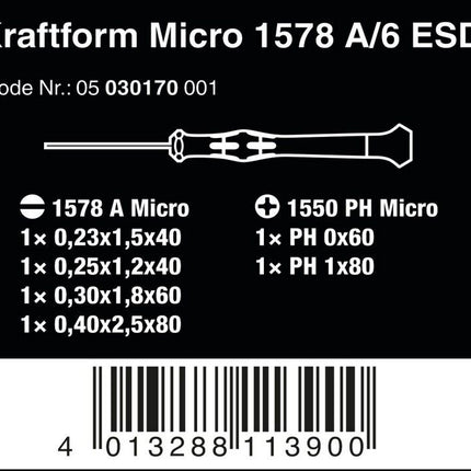 Wera Elektroniker-schraubendreher-Satz 6tlg. ESD - 05030170001