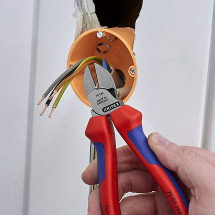 Knipex 70 02 160 Seitenschneider Kopf poliert Griffe mit Mehrkomponenten-Hüllen 7002160