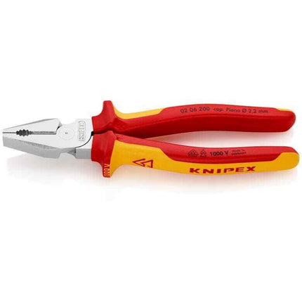 Knipex 02 06 200 Kraft-Kombizange VDE 200mm 0206200 mit Mehrkomponenten-Hüllen