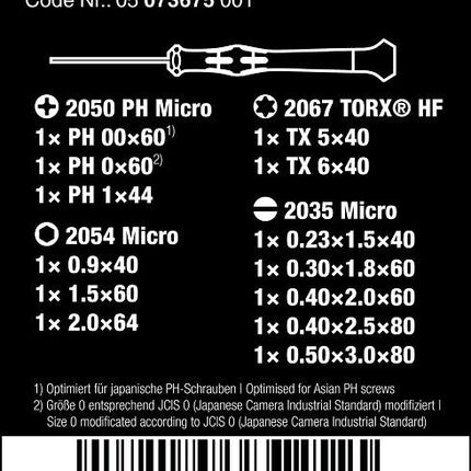 Wera kraftform micro-set/12 SB 1 / satz + tasche 05073675001