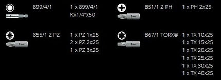 Wera 05057422001 Bit-Check 12 Wood 2 12-teiliges Set