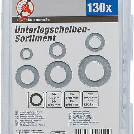 BGS 88132 Unterlegscheiben-Sortiment | Ø 4 - 12 mm (innen) | 130-tlg.