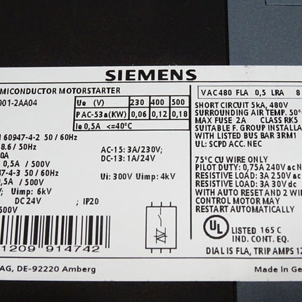 Siemens Direktstarter 3RM1 3RM1001-2AA04