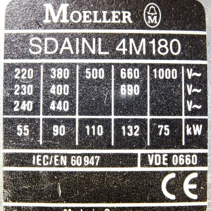 Moeller SDAINL4M180 SDAINL 4M 180 Stern-Dreieck-Schütz DIL4 M115 DIL3 AM85