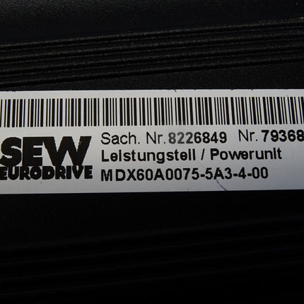 SEW MDS60A0075-5A3-4-00 MDS60A-00 8226849 8265046 8227020 7.5kW