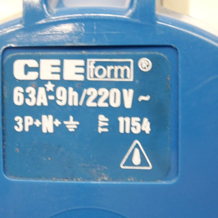 CEE form 63A-9h / 220V~ 3P+N+ Typ 1154