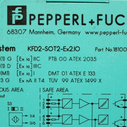 Pepperl+Fuchs 181007 Schaltverstärker KFD2-SOT2-Ex2.IO (ohne Abdeckung)