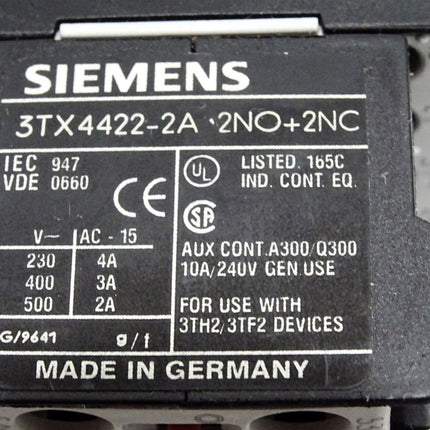 Siemens 3TH2022-0BB4 Hilfsschütz + 3TX4422-2A