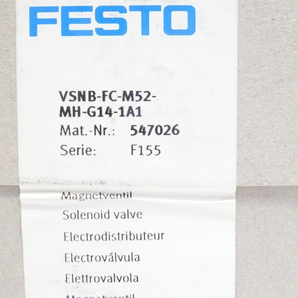 Festo Magnetventil VSNB-FC-M52-MH-G14-1A1 / 547026 / Neu OVP