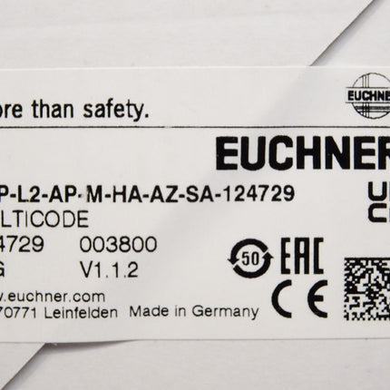 Euchner Transpondercodierter Sicherheitsschalter CTP-AP 124729 CTP-L2-AP-M-HA-AZ-SA-124729 / Neu OVP versiegelt