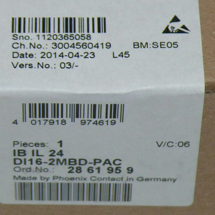 NEU/OVP versiegelt Phoenix Contact 2861959 IB IL 24 DI16-2MBD-PAC