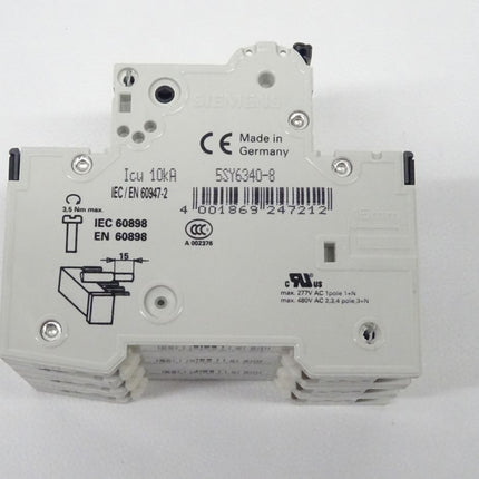 Siemens 5SY6340-8 Leistungsschutzschalter 5SY6 340-8 - NEU-OVP