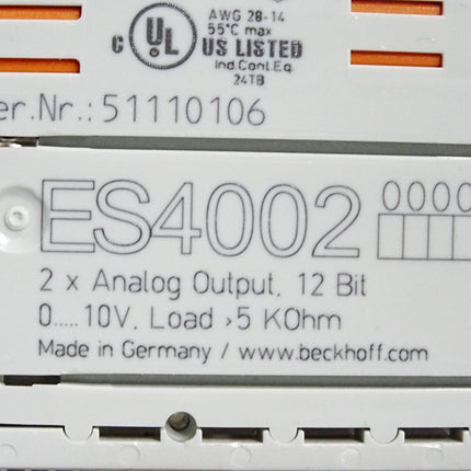 Beckhoff ES4002 EtherCAT-Klemme 2-Kanal-Analog-Ausgang